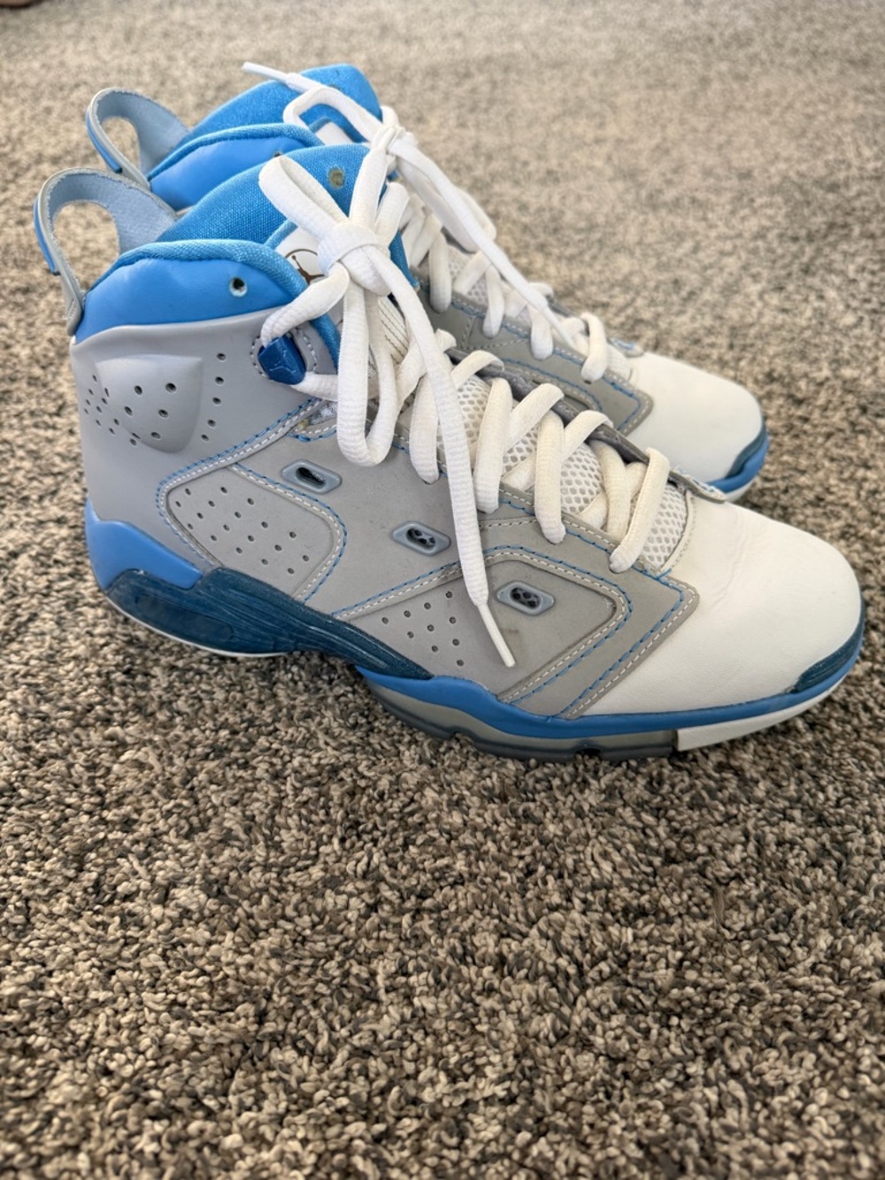 Jordan Kids High-Top Sneakers in Light Blue and White